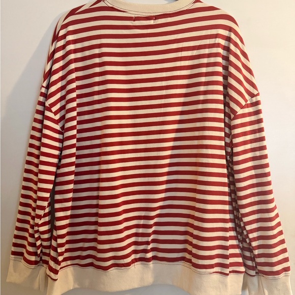 ❤️ ChicSoul Red & Cream Striped Long Sleeve Tee – Size 1XL ❤️ - Picture 3 of 3